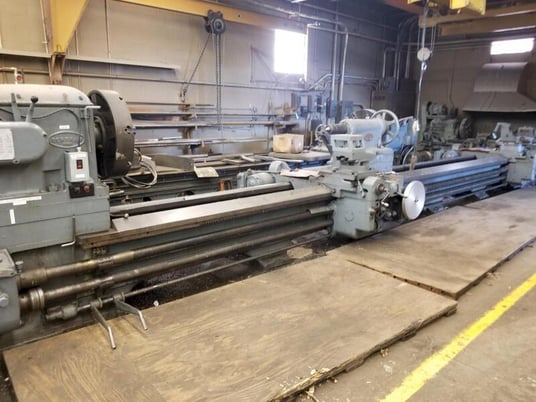 56" x 342" Bertram, engine lathe, dual carriages, 250 RPM, 28" 4-Jaw chuck, 3" spindle hole - Image 3