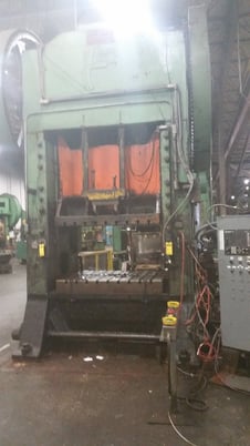 350 Ton, Cleveland straight side double crank press, 12" stroke, 60" x 48" bed, 20 SPM, cushion Wintriss - Image 1