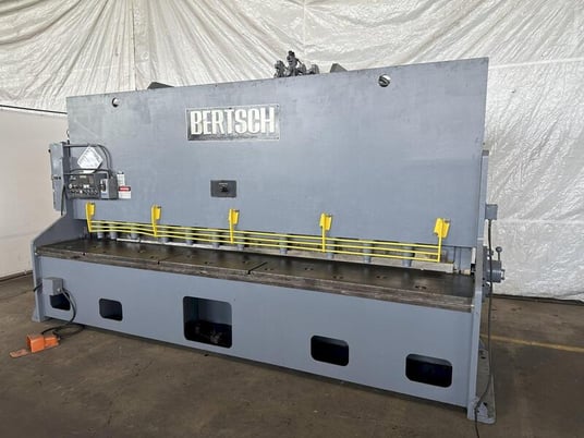 1/2" x 12' Bertsch #Series-500, hydraulic power squaring shear, 8' squaring arm, 12 hold downs, 30 HP - Image 1