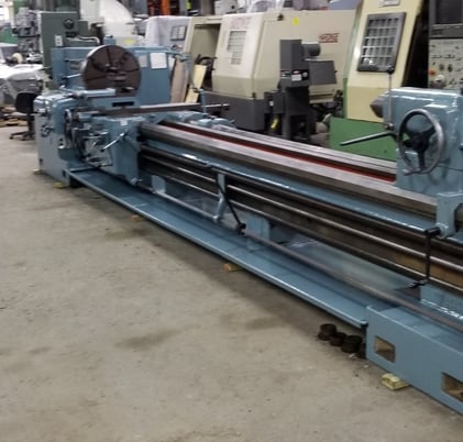 30" x 198" American #Pacemaker lathe, 21" swing over cross slide, 4-jaw 24" chuck, taper attachment, rapid - Image 2