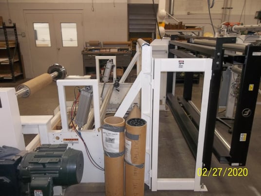 Black Brother #RPP-875, Rotary Lamnating Press, 68" wide, edge Gguide for rewind roll, less than 100 hours of - Image 2