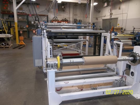Black Brother #RPP-875, Rotary Lamnating Press, 68" wide, edge Gguide for rewind roll, less than 100 hours of - Image 3