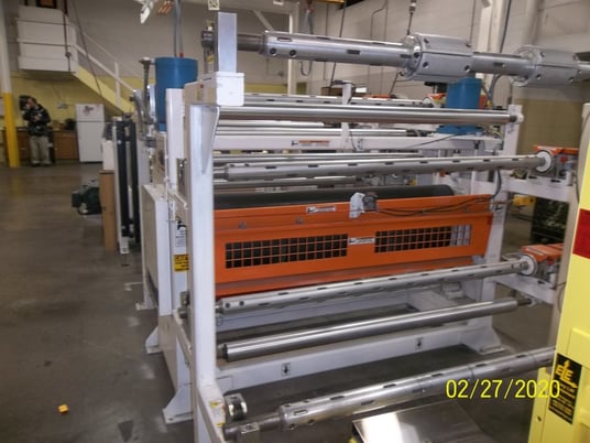 Black Brother #RPP-875, Rotary Lamnating Press, 68" wide, edge Gguide for rewind roll, less than 100 hours of - Image 4