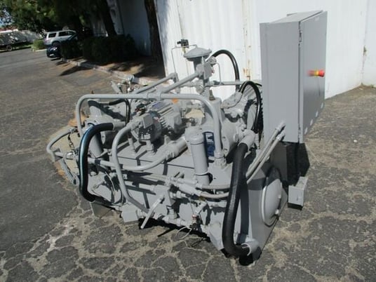 Continental Hydraulic #PVR50-42A15, hydraulic pumps, (2) 10 HP pumps, (1) 5 HP pump, controls, valves & heat - Image 1