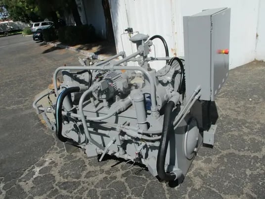 Continental Hydraulic #PVR50-42A15, hydraulic pumps, (2) 10 HP pumps, (1) 5 HP pump, controls, valves & heat - Image 1