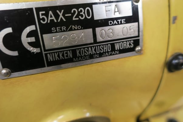 9" Nikken #5AX-230 FA 4th & 5th Axis 9" diameter rotary table, 35 pin connectors, 2005 - Image 4