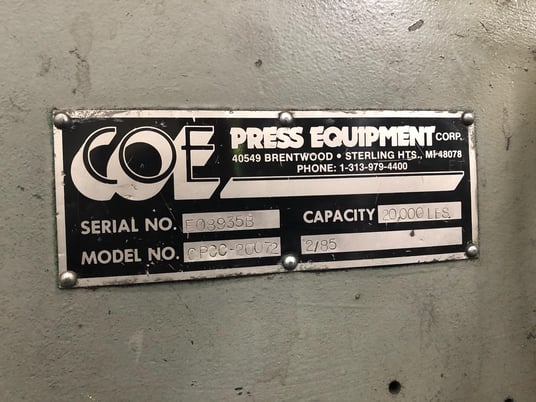 20000 lb. Coe Press Equipment coil cradle straightener combination, 72" wide - Image 9
