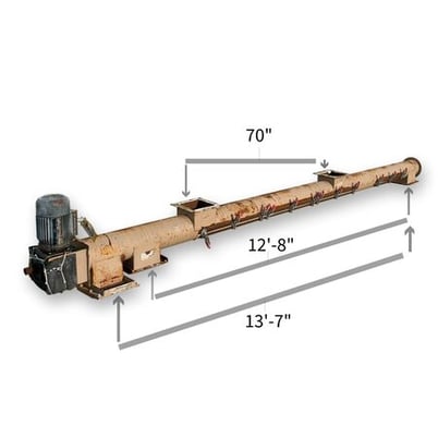 7" diameter x 13.6' long, Tubular screw conveyor w/PVC auger, #17578 - Image 1