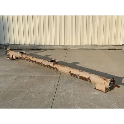 7" diameter x 13.6' long, Tubular screw conveyor w/PVC auger, #17578 - Image 3