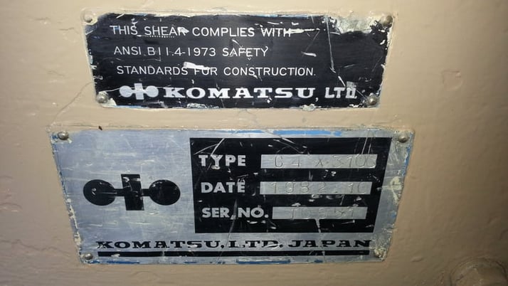 10 gauge x 10' Komatsu #C4X3100, hydraulic shear, 1982 - Image 8