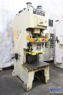60 Ton, Stamtec #G1-60 gap frame press, 4.728" stroke, air clutch, 35-90 SPM, 7-1/2 HP, dual palm buttons - Image 2