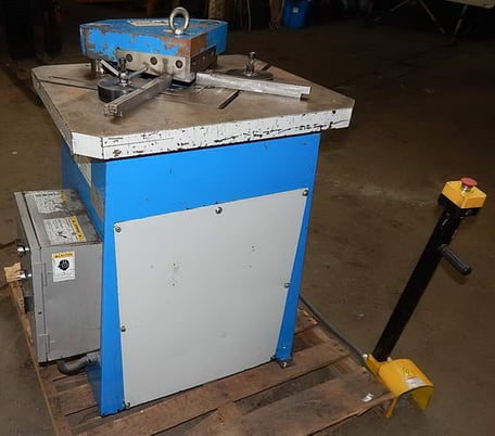 .157" x 7-3/4" x 7-3/4" ProFab #HN-4200, 27" x 23.5" table, operator foot pedal, 2012 - Image 1