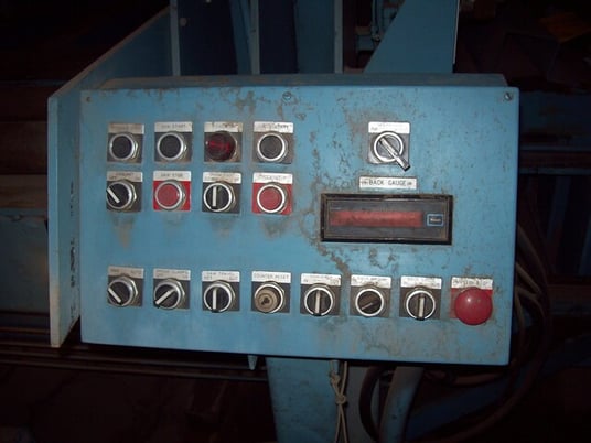Tannewitz #6024MH, vertical band type plate saw, 24" x 44", 36" wheel diameter, 80-3600 FPM, S/N 95022, 1995 - Image 6