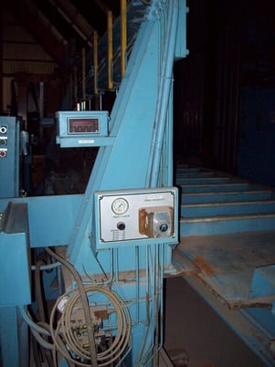 Tannewitz #6024MH, vertical band type plate saw, 24" x 44", 36" wheel diameter, 80-3600 FPM, S/N 95022, 1995 - Image 7