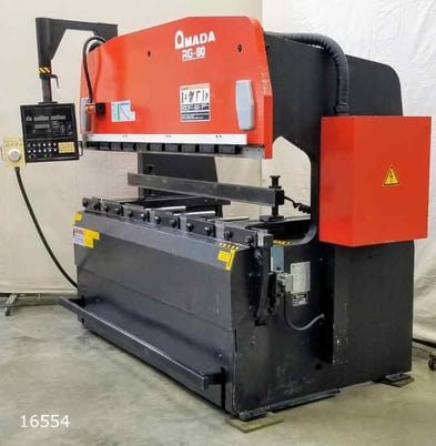 80 Ton, Amada #RG-80, hydraulic, 8' overall, 80.8" between housing, 3.94" stroke, 15.76" throat, 1984, #016554 - Image 2