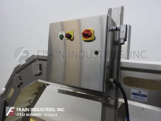 Nercon, Stainless Steel inclined cleated conveyor, control panel with push button start and variable speed - Image 2