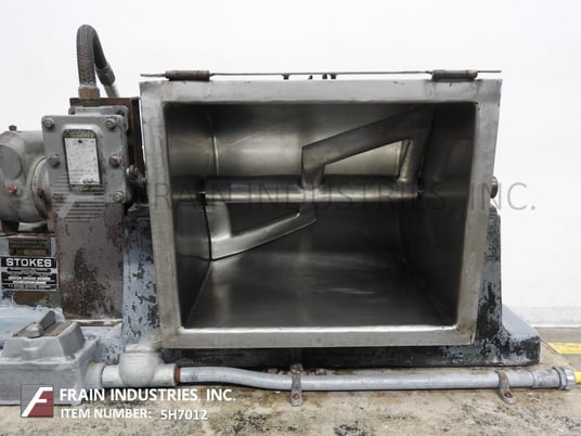 Stokes, 316 Stainless Steel single sigma mixer, 1.3 cu.ft., flip top cover, .75 HP, mounted on a push cart - Image 2