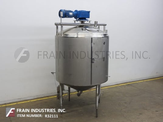 1000 gallon Cherry Burrell, 304 Stainless Steel, insulated processing tank, 72" ID x 60" straight wall - Image 1