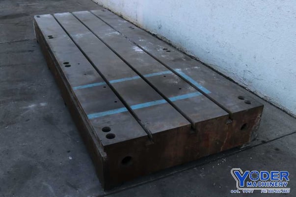 144" x 48" x 12-1/2", T-slotted floor plate, 3 T-slots, leveling holes on top, #73254 - Image 3