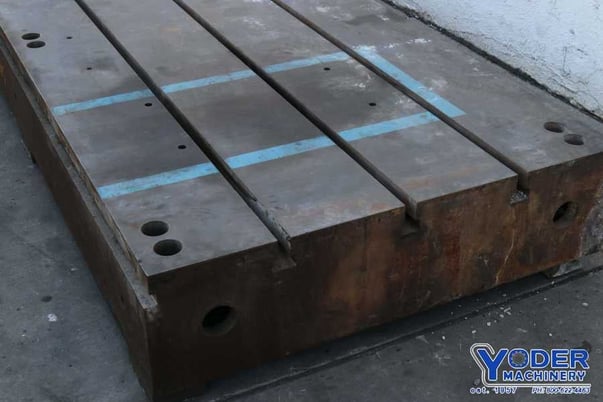 144" x 48" x 12-1/2", T-slotted floor plate, 3 T-slots, leveling holes on top, #73254 - Image 5