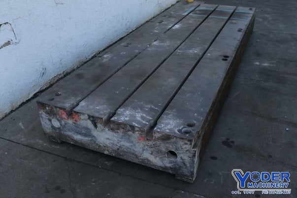 144" x 48" x 12-1/2", T-slotted floor plate, 3 T-slots, leveling holes on top, #73254 - Image 9