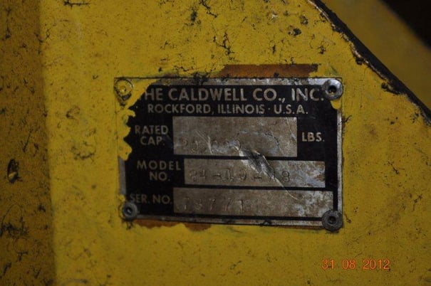 20000 lb. Caldwell #24-10-48, coil lifter, 24" W, 48" OD, manual expansion, stand - Image 3