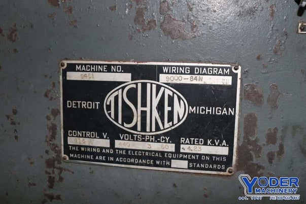 50 Ton, Tishken #CO-12-SA, 2-post cut off press, 2 -1/2" stroke, 8" Shut Height, 10 HP, air clutch, #73328 - Image 7