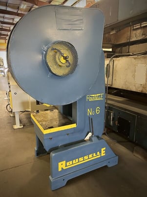 60 Ton, Rousselle #6, OBI press, 4" stroke, 12.5" Shut Height, 3.5"adj., 110 SPM,air clutch & brake, 1968 - Image 3
