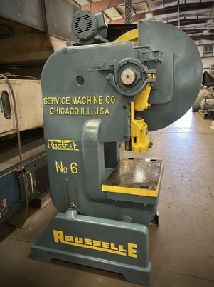 60 Ton, Rousselle #6, OBI press, 4" stroke, 12.5" Shut Height, 3.5"adj., 110 SPM,air clutch & brake, 1968 - Image 5