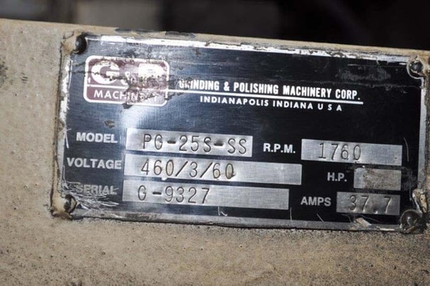 G & P Machinery #PG-25S-SS, double end polishing lathe, single head, 30 HP, 1988, #16753 - Image 5