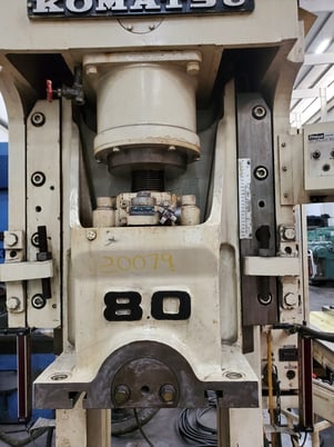 88 Ton, Komatsu #OBS80, straight side punch press, 5-7/32" stroke, 3-5/32" slide adjustment, 60 SPM, Shadow - Image 4