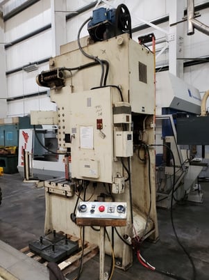 88 Ton, Komatsu #OBS80, straight side punch press, 5-7/32" stroke, 3-5/32" slide adjustment, 60 SPM, Shadow - Image 8
