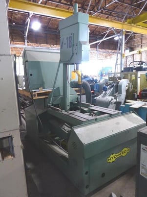 18" x 28" Hyd-Mech #V-18, power tilt frame, canted head, 18" rounds, 1-1/4" blade, 5 HP, 1998 - Image 2