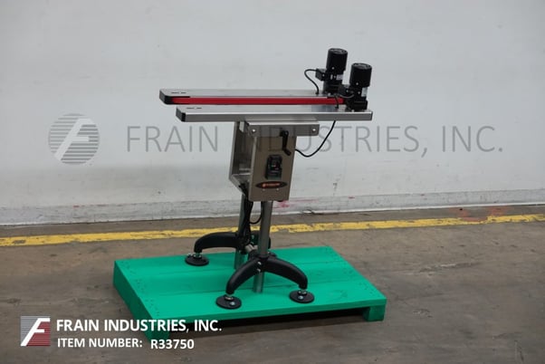 1" wide x 2.8' long, Globaltek Conveyors, Stainless Steel, bottomless, side belt transport conveyor, rubber - Image 5