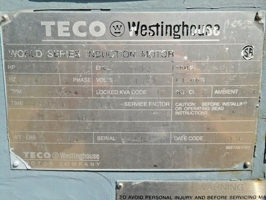 Lamson Gardner Denver #1875-AD01, multistage blower, 800 HP motor, 2006, rebuilt 2017 - Image 9