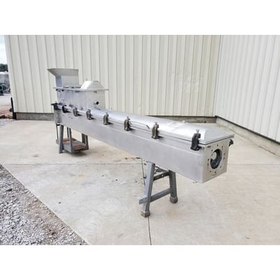 Stainless Steel single auger steam cheese cooker conveyor processor, 8" diameter x 1' long, #17927 - Image 1