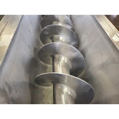 Stainless Steel single auger steam cheese cooker conveyor processor, 8" diameter x 1' long, #17927 - Image 2