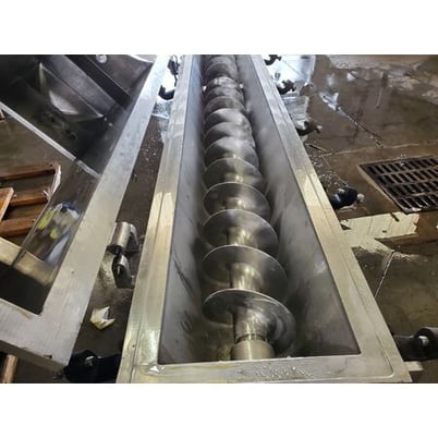 Stainless Steel single auger steam cheese cooker conveyor processor, 8" diameter x 1' long, #17927 - Image 3