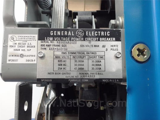 800 Amps GE Akr-5ae-30 Eo/do Unused Surplus (akr-_a-30) 125 Volts DC Control, Sst Li, 300 Amps Ct, Bell Alarm - Image 6
