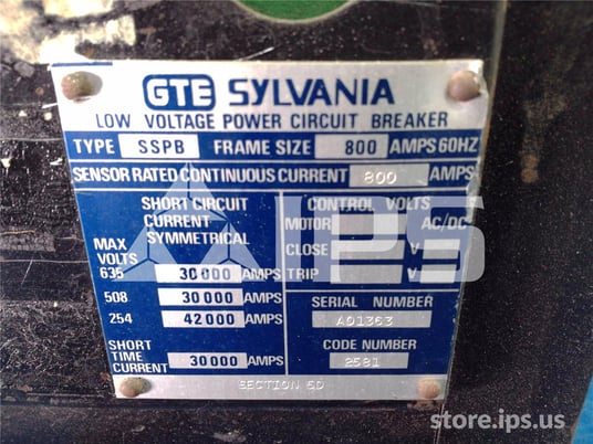800 Amps Sylvania Sspb Mo/do (sspb-800) 800 Amps Ct - Image 2