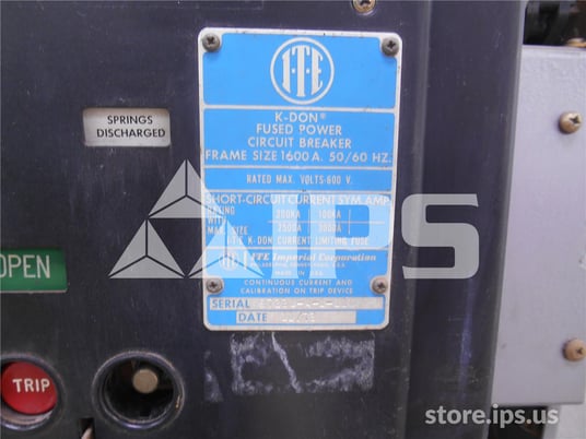 1600 Amps ITE Kdon-1600s Red Eo/do 120 Volts AC Control, Ss5 Lsi, 1600 Amps Ct, 2500 Amps Fuse - Image 4