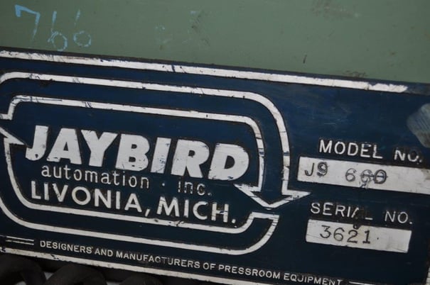 30" x .06" Jaybird #J9660, air feeder 5-roll straightener, 60" stroke, recond.'08 - Image 7