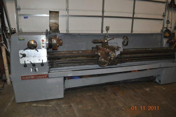17" x 120" Clausing #7-17-120, engine lathe3 & 4-jaw chuck,inch/metric,Steady Rest,tailstock - Image 1