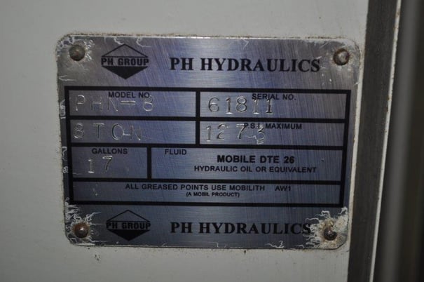 8 Ton, PH #PHN-8, hydraulic press, 8" stroke, 24" daylight, 4" bore, 14.5"x10.5"bed, 2013 - Image 8