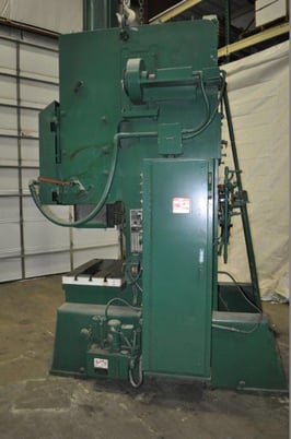 75 Ton, Danly #75, flywheel type OBI press, 8" stroke, 21" Shut Height, air clutch & brake, 40-80 SPM, 1975 - Image 3