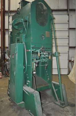 75 Ton, Danly #75, flywheel type OBI press, 8" stroke, 21" Shut Height, air clutch & brake, 40-80 SPM, 1975 - Image 4