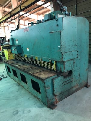 1/2" x 10' Allsteel #1/2/2010, hydraulic shear, 36" front operated back gauge, 11 hold downs, foot pedal - Image 7