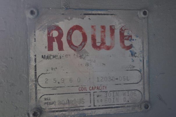 12000 lb. Rowe #12030-DSL, motorized uncoiler, 37" mandrel, 60" outside dimensions, 17"-21" ID - Image 5