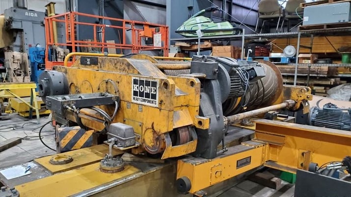 35 Ton, Kone, 30' lift, 34 FPM hoist, 146 FPM trolley, (2) Available, End Trucks Available, 1987, #2160 - Image 2