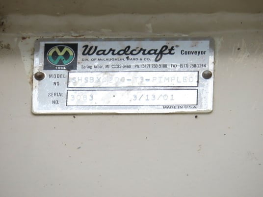 32" x 3.6' Wardcraft incline chip conveyor 45 deg .75 HP, 13 FPM, 141" discharge - Image 5